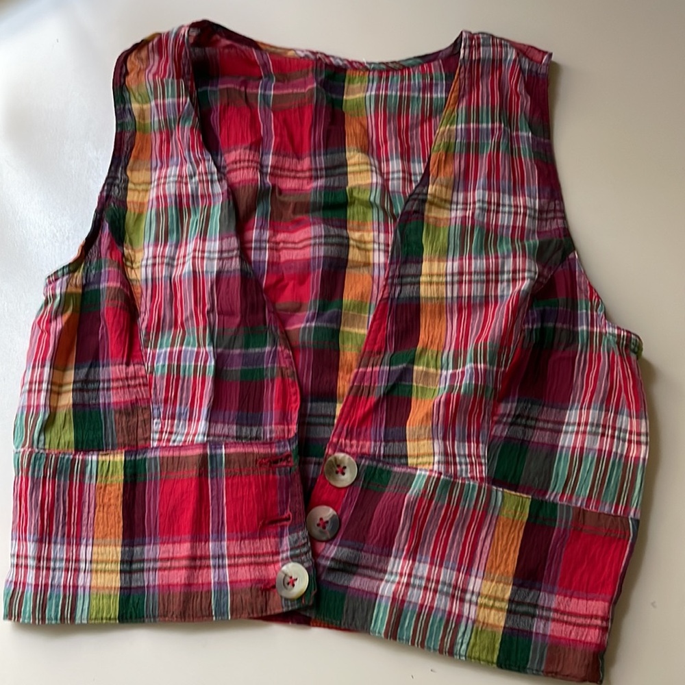 Urban Outfitters Red Plaid Crop Top and Skirt Set - Picture 3 of 8